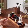 Black Walnut Wood Pen Holder Minimalist Design Desk Organizer Multifunctional Storage Box for Home and Office