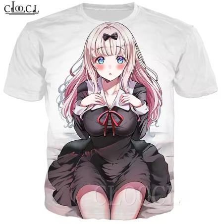 Chika Fujiwara T-shirt Top 3D Print Anime Kaguya Short-sleeve T-shirt Sportswear Casual Street Trend