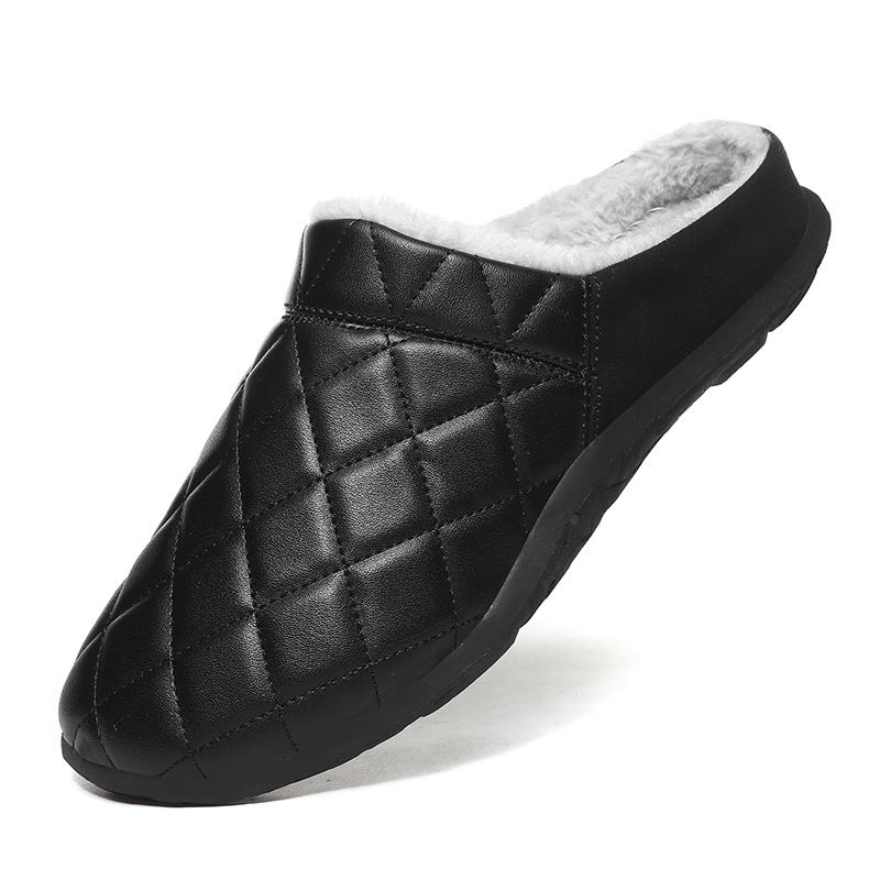 Winter Men Slippers Cotton Plus Fur Shoes Women Snow Outdoor Warm Fur Sneakers Non-slip Warm Furry  Footwear Thick Platform Winter Slides