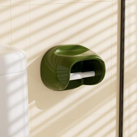Roll Holder No Drilling Wall Mount Toilet Paper Holder with Top Storage Shelf Durable Space Saving Tissue Dispenser for Bathroom Kitchen