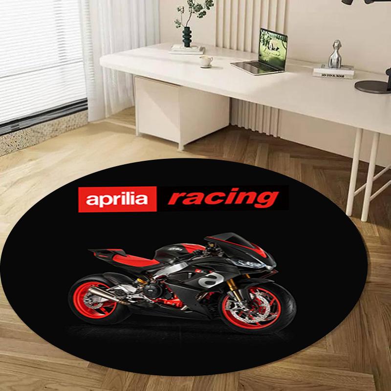 1Pc Aprilia racing Circular Print Rug - home decoration Carpet For Living Room Bedroom Flooring Computer Chair Area Rug