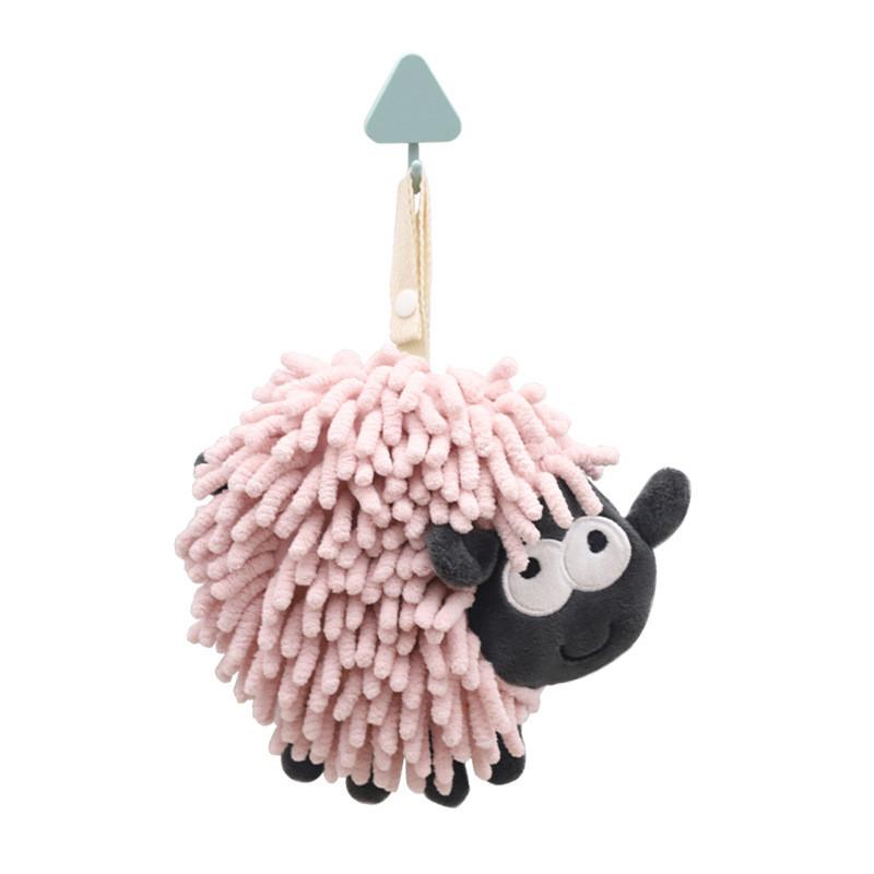 Cartoon Sheep Cotton Hand Towel With Absorbent Polyester For Kids Bathroom Use