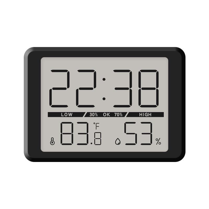 8218 Multi-function Slim Digital Wall Clock with LCD Display and Temperature