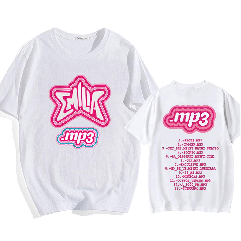 MP3 Emilia Mernes T-shirt Short Sleeve Summer Men Tee-shirt Cotton Soft High Quality Tshirts Camiseta Hombre Round Neck Tees Top