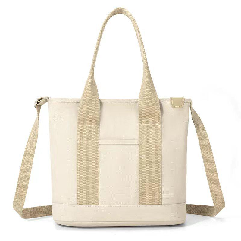 16oz Japanese-Korean Style Women's Tote: Single Shoulder, Crossbody, Large Capacity, Simple Canvas Handbag