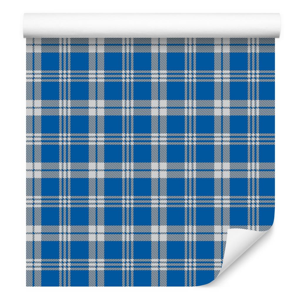 Blue and light gray checkered wallpaper 50x1000