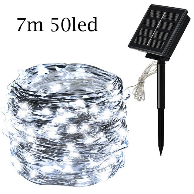 

12 м/7 м Солнечный светодиодный светильник на открытом воздухе Солнечный светильник для газона Садовая вечеринка Гирлянда Водонепроницаемая Рождественская гирлянда для украшения двора