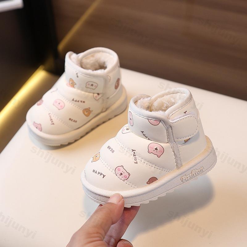 Winter Children Snow Boots Plush Warm Baby  Platform Boy Girl Comfortable Non Slip Cold Proof Indoor Outdoor Cotton Shoes