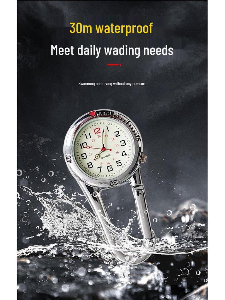 שעון קרבינר חיצוני זוהר: שעון כיס או תרמיל נוח לקשישים ולסטודנטים