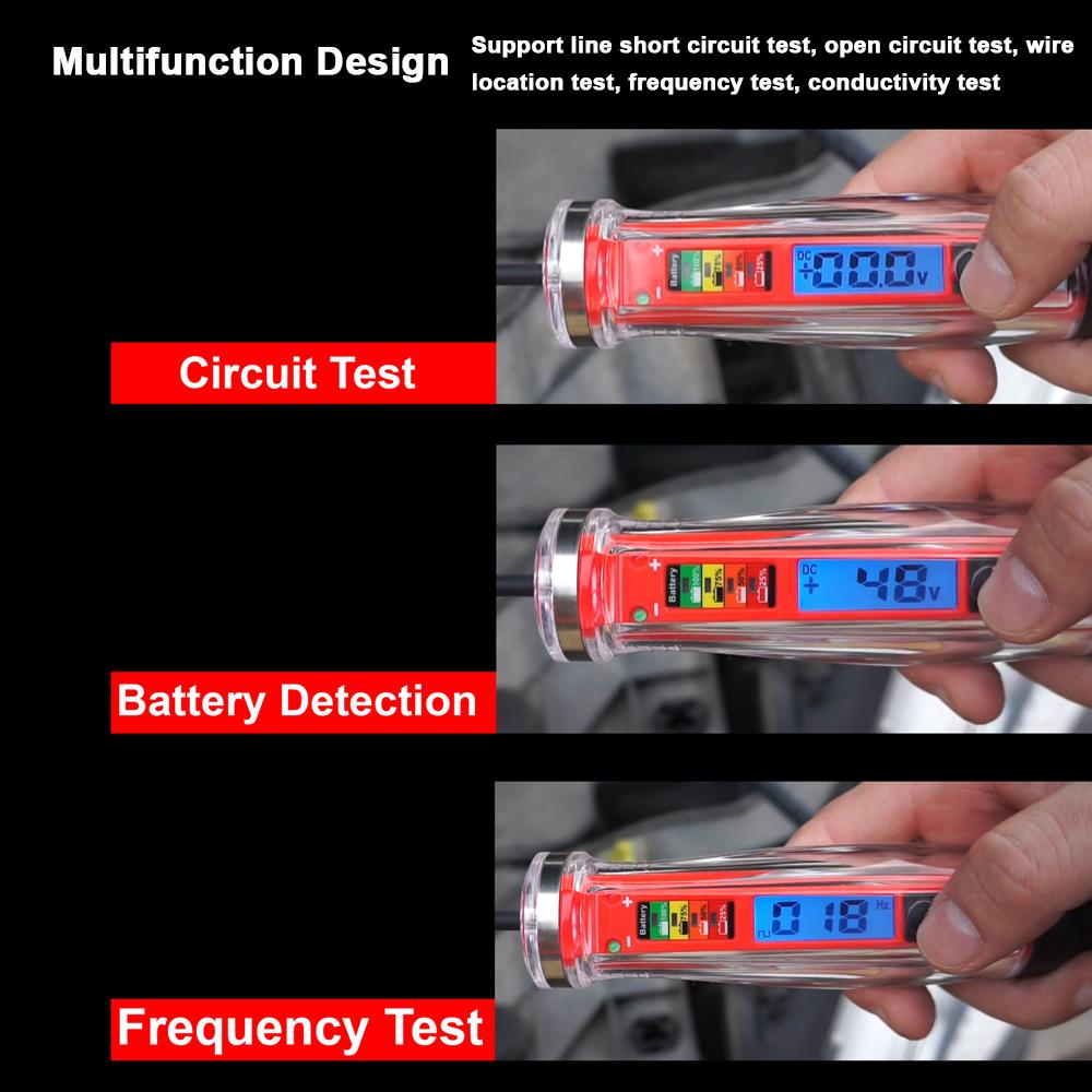 Electrical Test Pen Bipolar Automotive Wiring Tester Digital LCD Automobile Power Tester 1 75V Car Power Tester