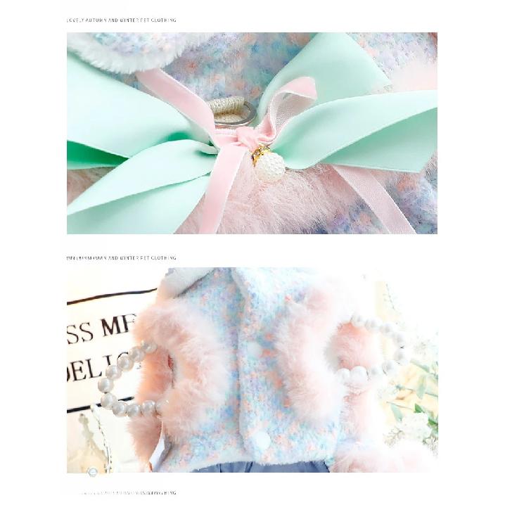 Luxury Dog Clothes Warm Princess Pet Dress Coat Symphony Fragrance Traction Dog Clothes for Small Dogs