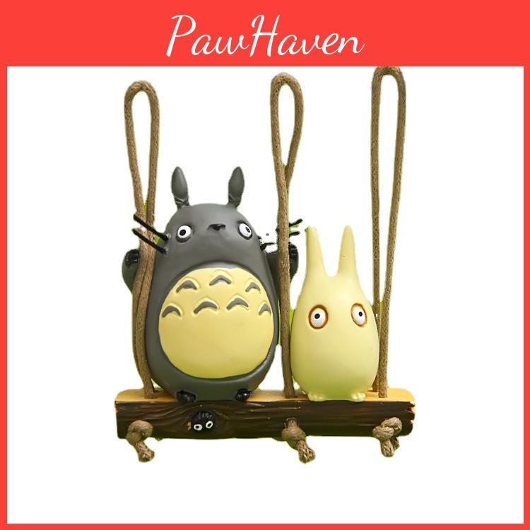 Totoro My Neighbor Swing Cat Scene Mini Model Ornament For Garden Decoration