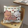 Bear Cartoon Kawaii D-Dudu B-Bubu Maple Design Cushion Cover Happy Autumn Harvest decor Holiday Decorati Pillow Cover