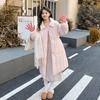 2025 New Lamb Wool Collar Waist Women's Long Down Cotton Clothes Solid Color Single-breasted Loose Coat