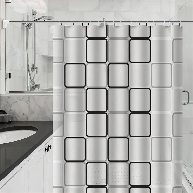With Pattern Shower Curtain PEVA Waterproof Shower Curtain Bathroom Partition Curtain Bathroom Decoration Accessories