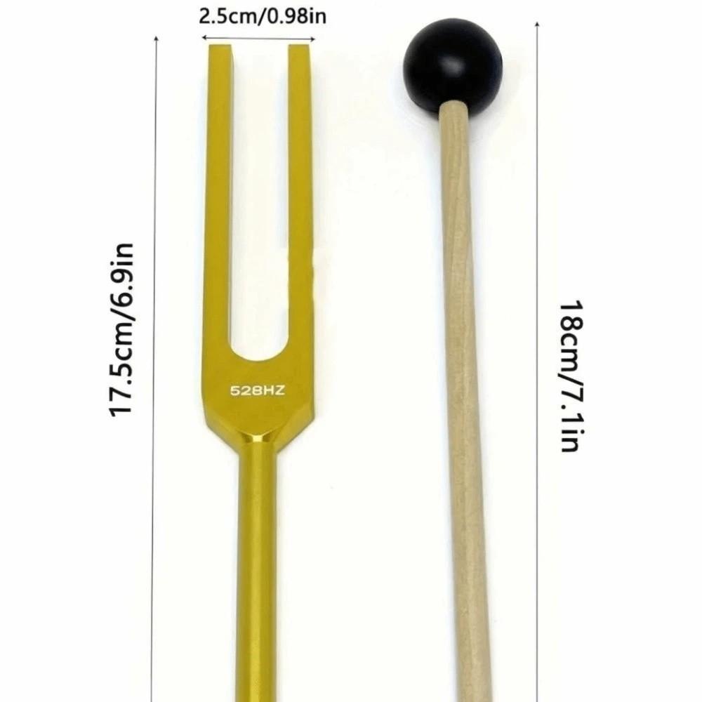 528Hz Tuning Fork Set Reliever Stress Portable Ear Cleaner and Vibration Tool Ergonomic with Storage Bag