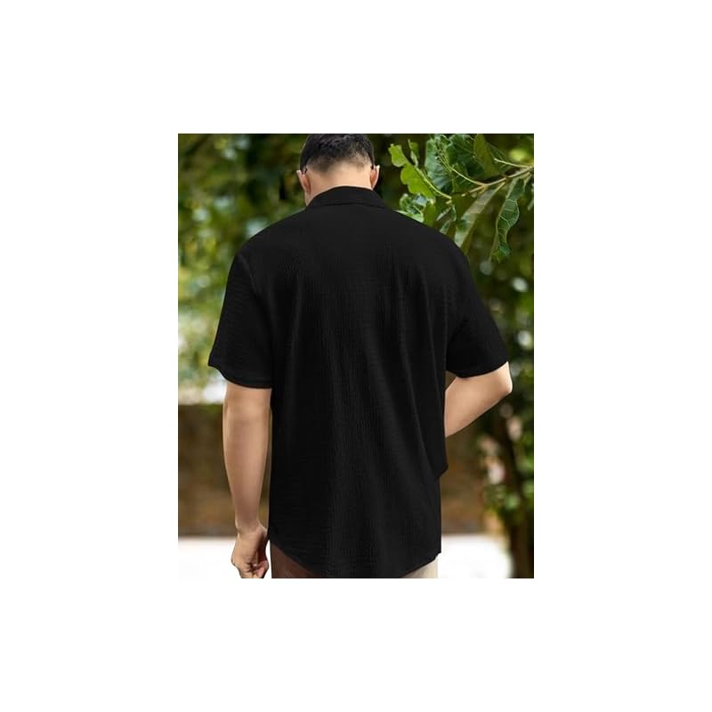 I Enterprise Men' Regular Fit Solid Soft Touch Cotton Casual Shirt Design With Spread Collar & Half Sleeve (Pack Of )