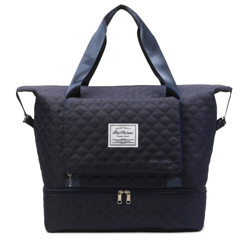 Home Clothes Storage Bag for Dry and Wet Separation Sports Foldable Fitness Yoga Bag Can Be Put On A Lever and Strap Shoe Compartment