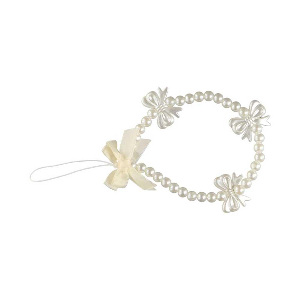 Rope Phone Chain Short Rope Pearl Bow Mobile Phone Straps Hand Strap Wrist Hand Lanyard Phone Charm