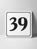 Metal Sign Black House Number On White Background Outdoor Wall Art Decor