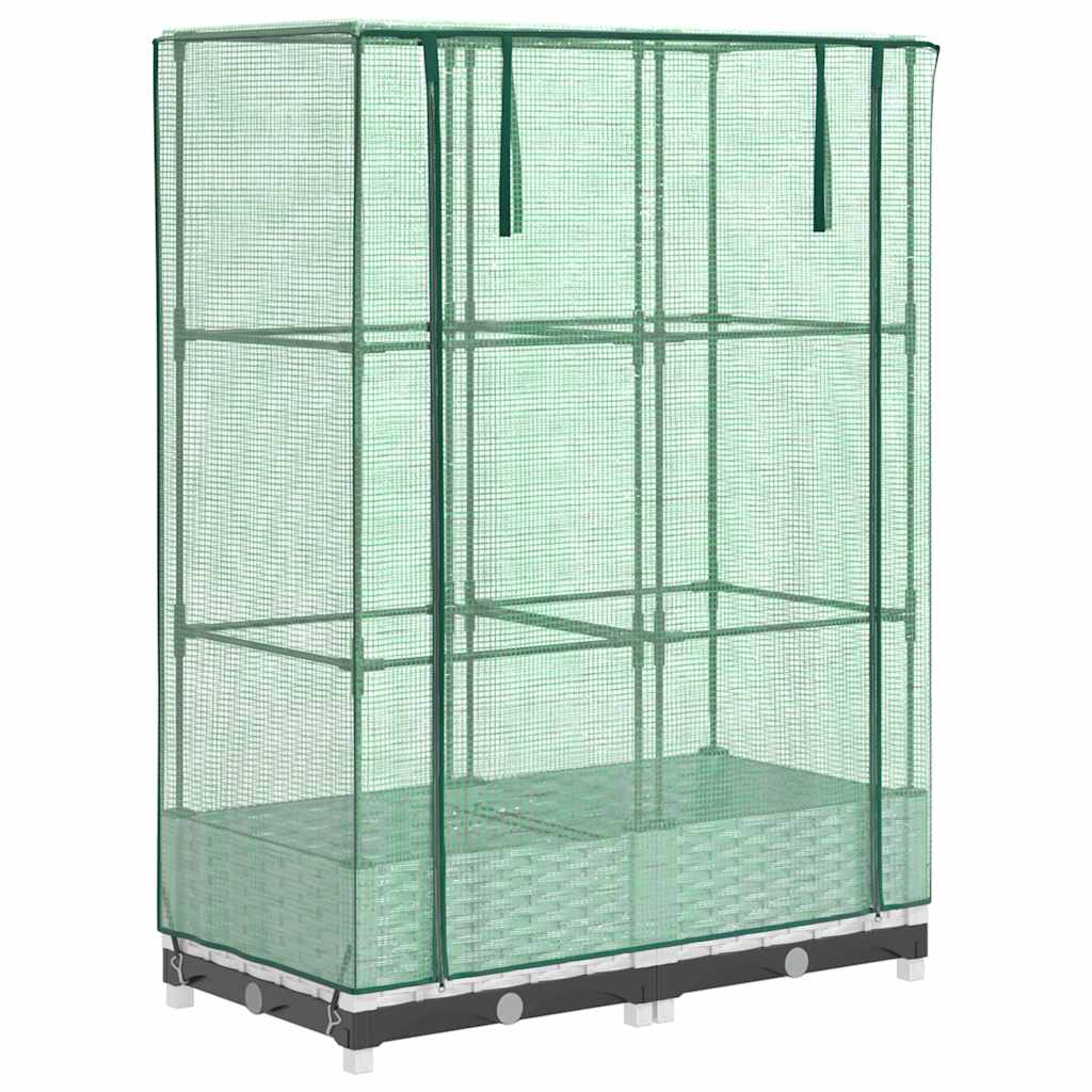 Vidaxl Raised Planter With Greenhouse, Rattan Look, 80X40X123 Cm