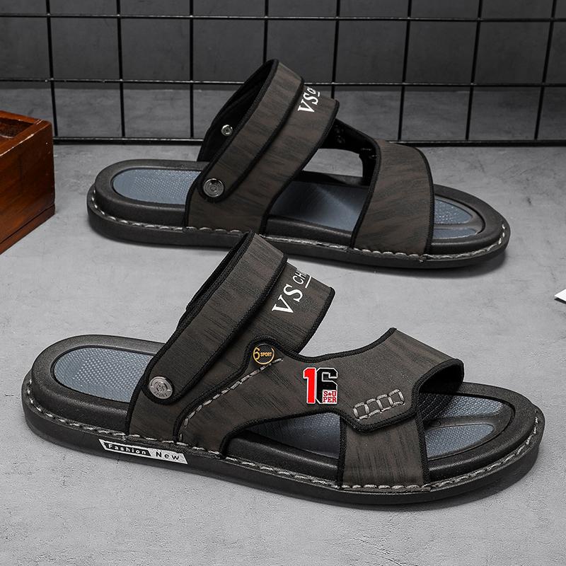 Fashion Men's Summer Genuine Leather Sandals Classic Roman Men Shoes Slippers Soft Comfortable Men Non-slip Walking Footwea