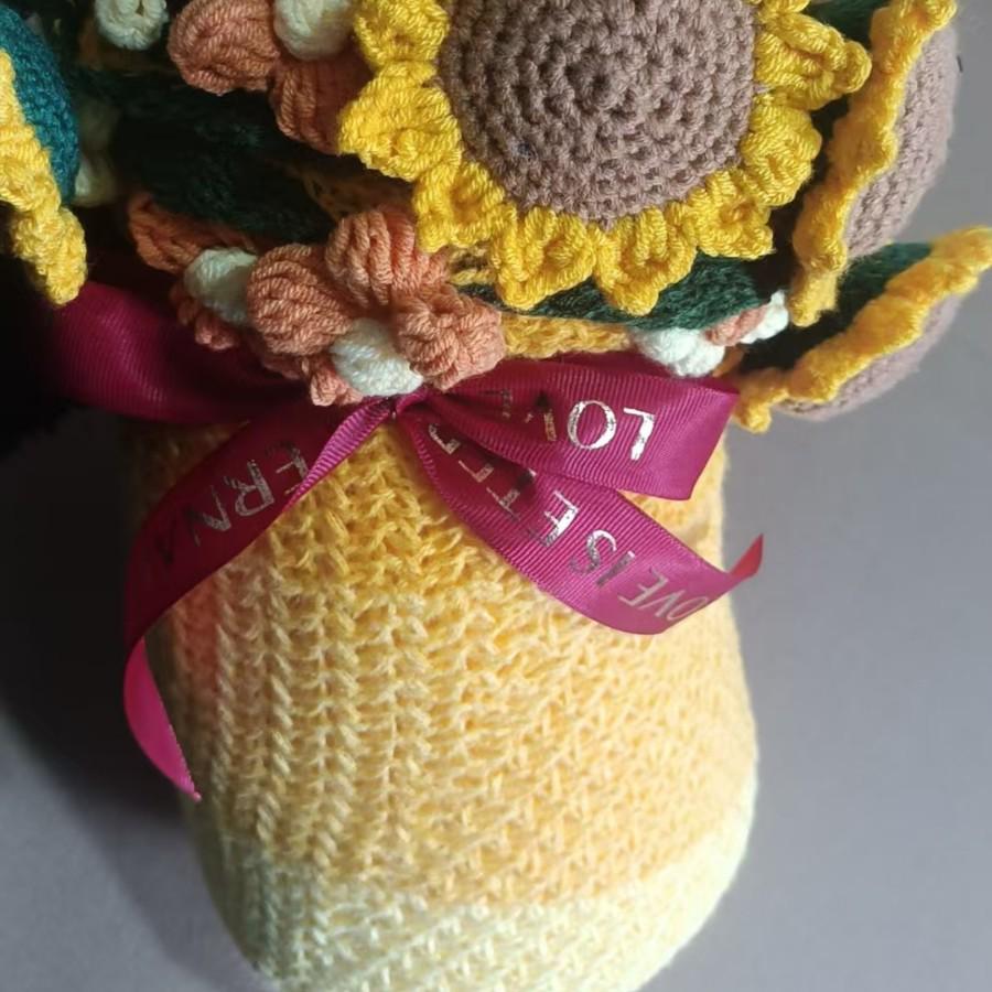 Handmade Rose and Lily Crochet Flower Blanket - Acrylic Yarn