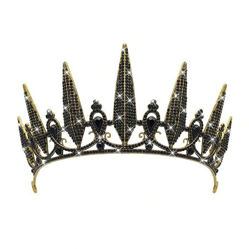 1pc Classic Crown In Punk Style Tiaras Wedding Birthday Party Accessories Photography Props Women's Jewelry Hairband Crown