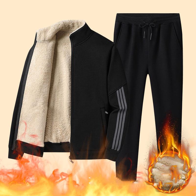

Мужские комплекты Зимний теплый флисовый спортивный костюм Модный комплект толстовок+брюк Мужская повседневная толстая спортивная одежда с капюшоном Толстовка XXXL