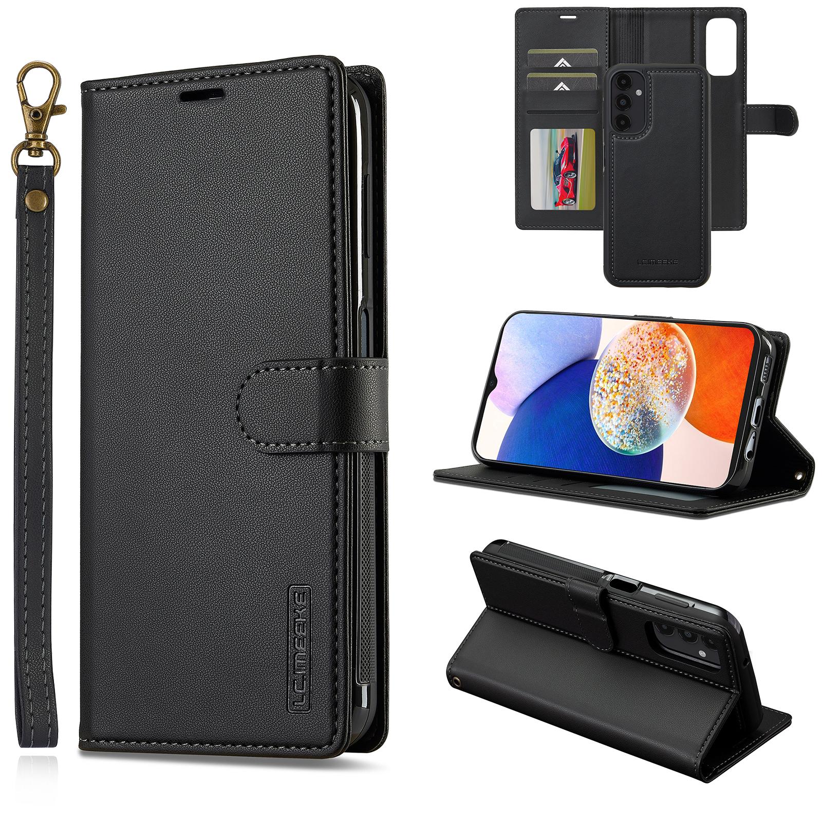 

LC.IMEEKE L2 Series for Samsung Galaxy A14 5G Case PU Leather Wallet Detachable Magnetic Phone Cover Black