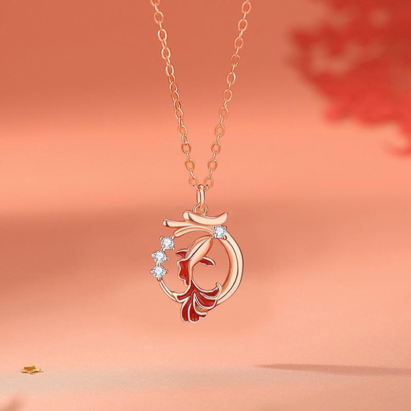 2024 Year of the Dragon Red Rope Bracelet & Koi Necklace Gift for Women - Auspicious Zodiac Jewelry