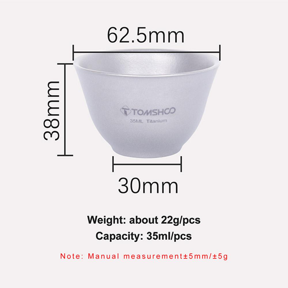 TOMSHOO Pure Titanium Tea Set Cover Bowl Single Fairway Cup Tea Cup Set Double Layer Anti-Scald