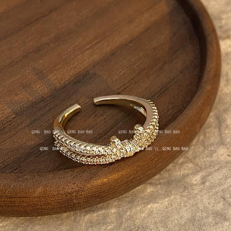 

Открытое кольцо с бантом из микропаве цирконов: Женские ретро роскошные украшения на указательный палец 2024