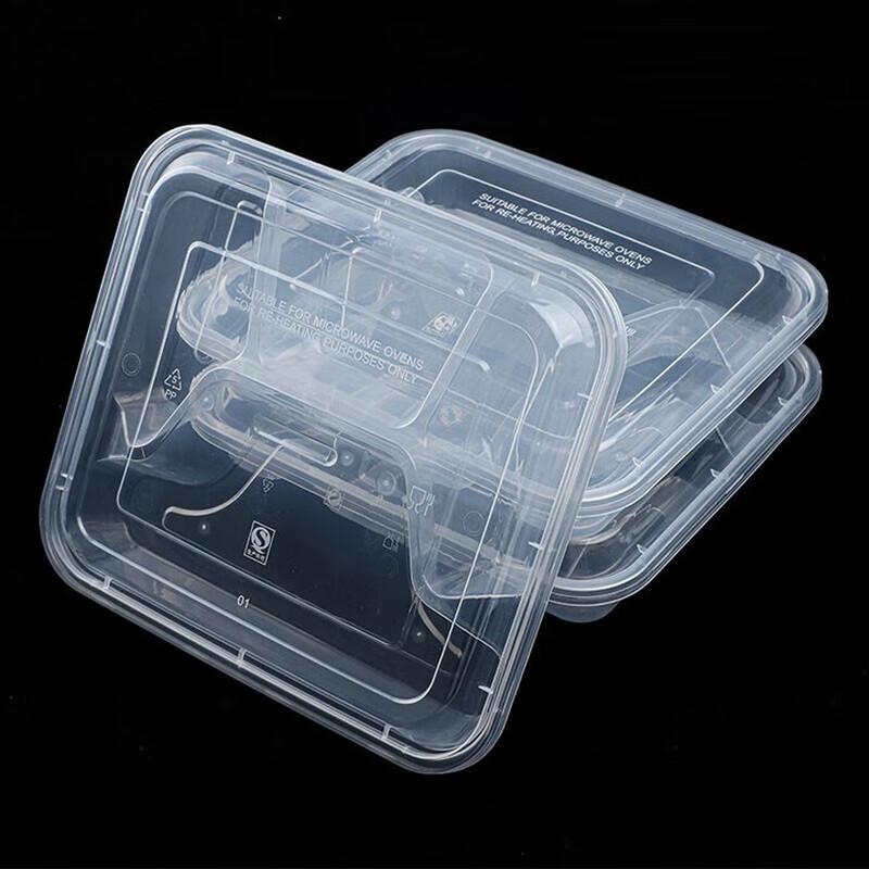 Disposable 4-Compartment Rectangular Food Containers