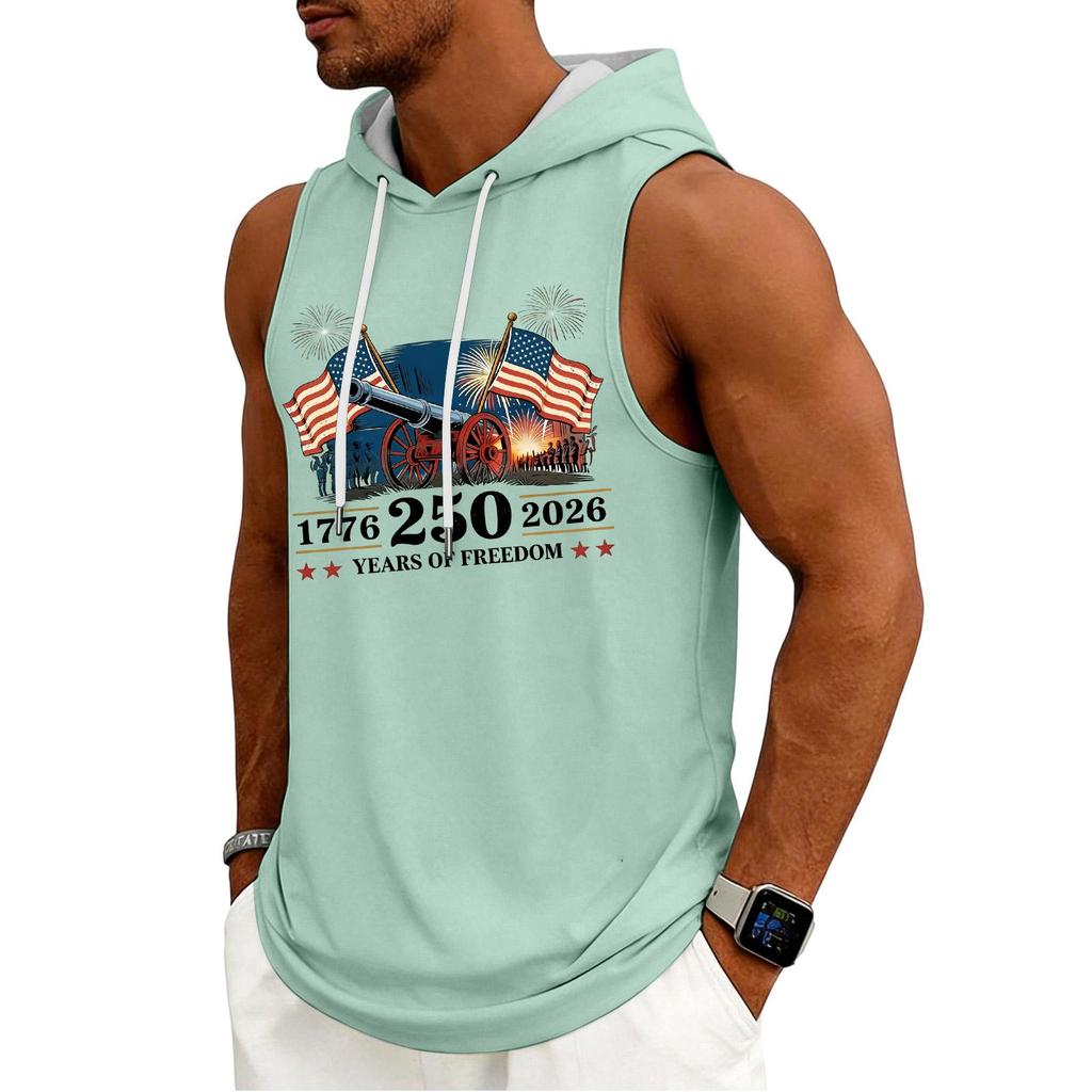 Men's Tank Top Gym Sleeveless Hoodie Shirt Washed Sports Muscle Shirts Fitness Vest With Hood
