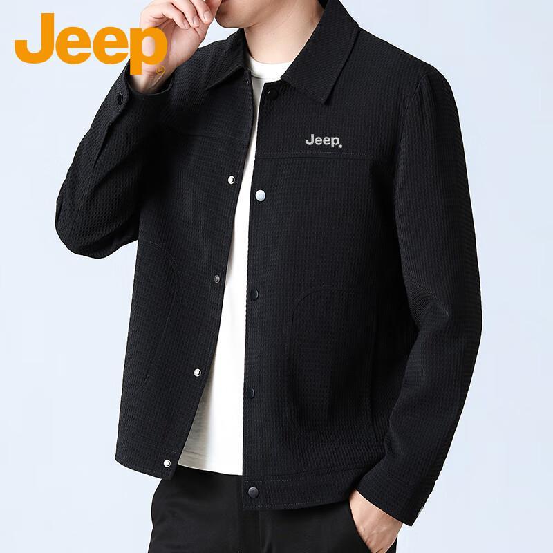 Jeep Men's Spring Autumn Lapel Windproof Casual Jacket