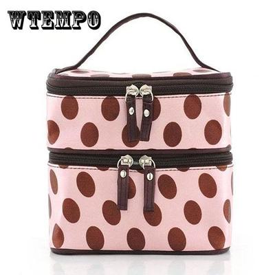 Women's Large Capacity Cosmetic Bag Waterproof Double-layer Travel Storage Bag Portable Simple Handbag
