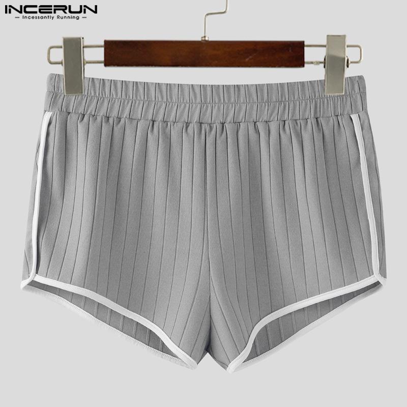 INCERUN Women Men Elastic Waist Stitching Homewear Mini Shorts Pants Pajamas