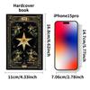 Retro Tarot Thema Hochwertiges Notizbuch Personalisiertes Schwarzgoldenes Hartledercover Tragbares Notizbuch