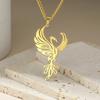 Lemegeton Fashion Mythical Phoenix Pendant Necklace For Women Men Stainless Steel Trendy Vintage 3MM Cross Chain Jewelry Gifts