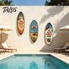 1/3Pcs Surfboard Plaque Decoration, Solid Wood Vintage Coastal Wall Sign, Retro Seaside Style Wall Art Ornament for Indoor Outdoor Use