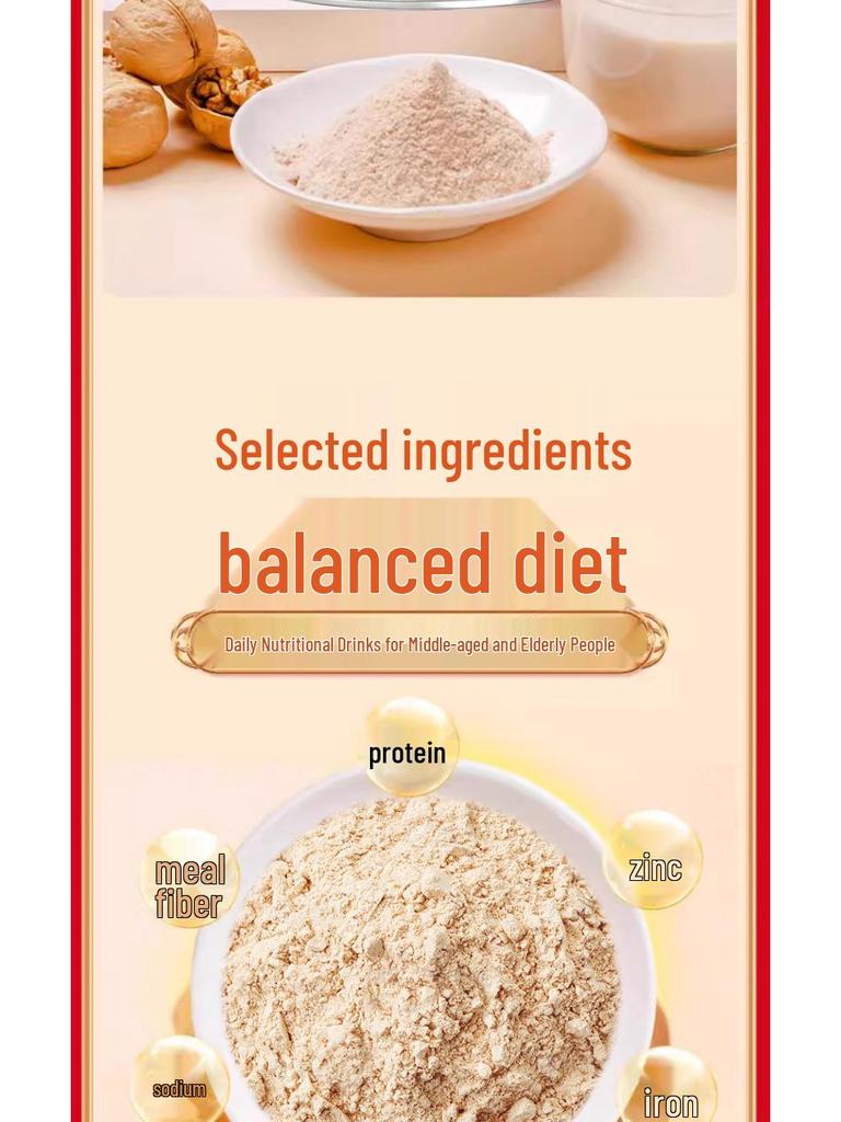 Calcium-Rich Walnut Powder: Sugar-Free Meal Replacement for Elderly & Middle-Aged—Perfect As a Nutritious Breakfast Gift.