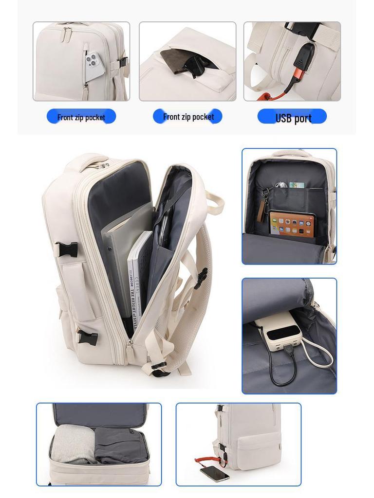 Expandable Large Capacity Backpack for Students and Commuters - Suitable for Travel, Laptops, and Daily Use