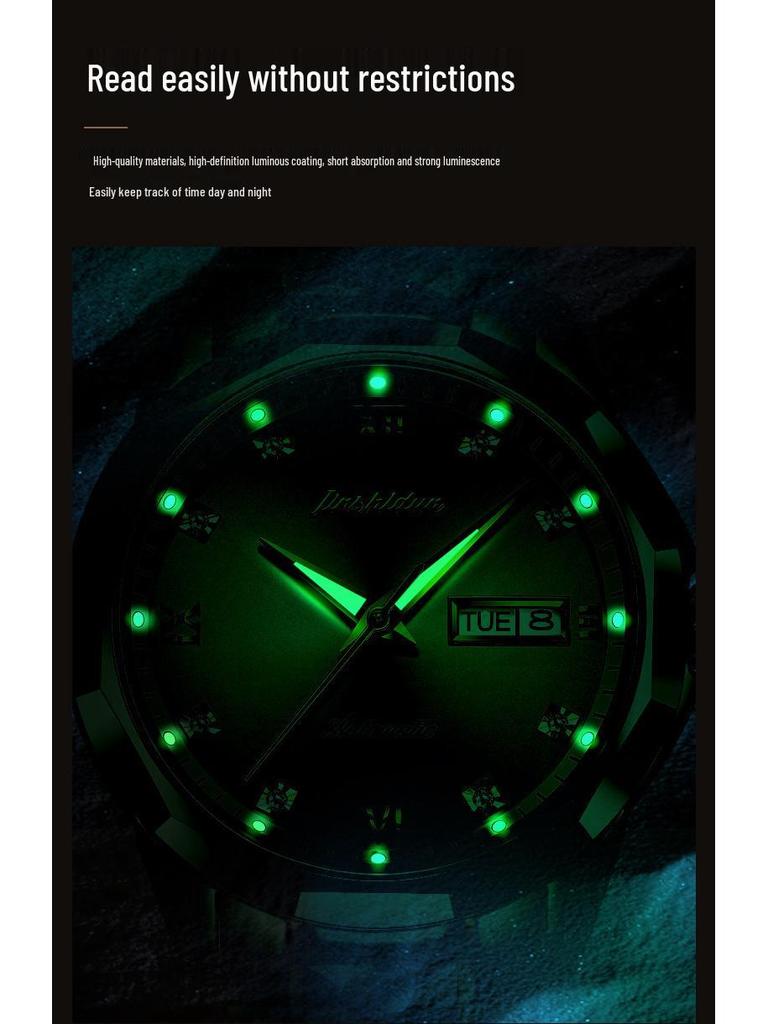 Jinshidun Men's Tungsten Steel Automatic Waterproof Mechanical Watch