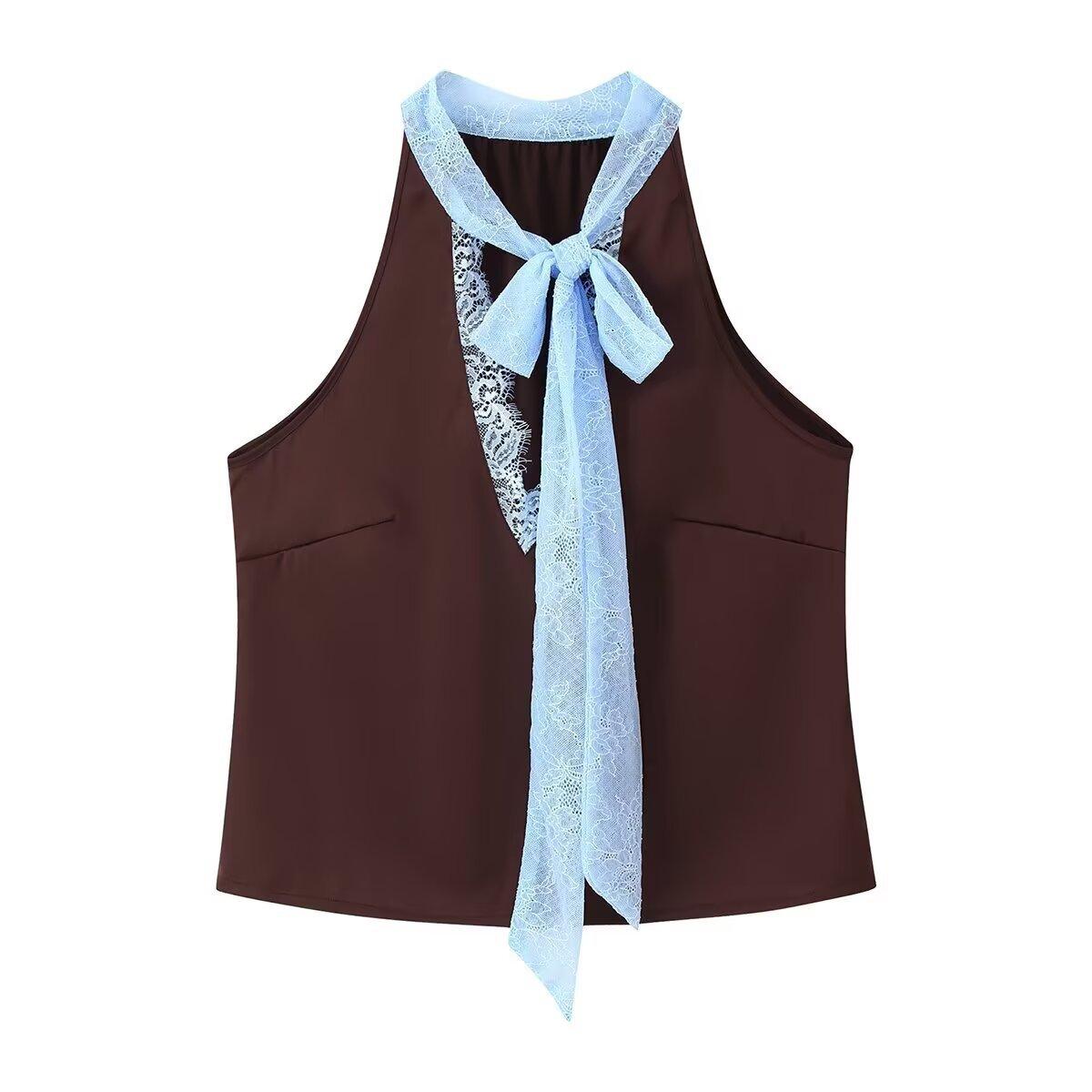 European and American style, new women s clothing, foreign style, lace splicing top, lace splicing skirt S
