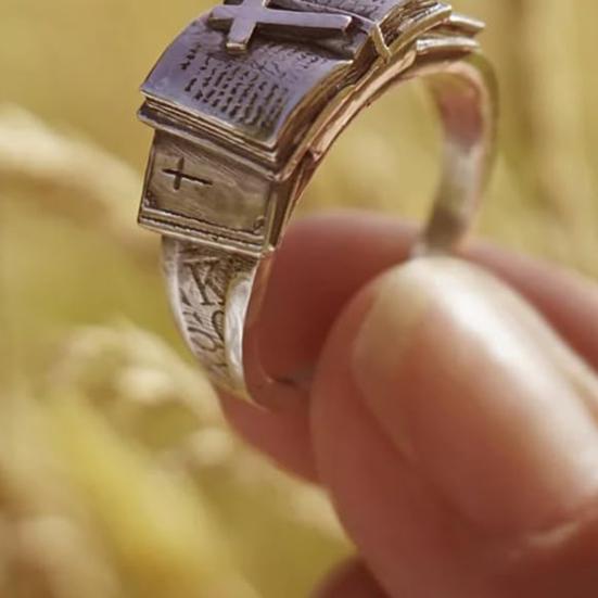 Handcrafted Bible Ring Faith Over Fear Ring for Women Religious Scripture Carved Bible Verse Ring Christian Inspirational Jewelry