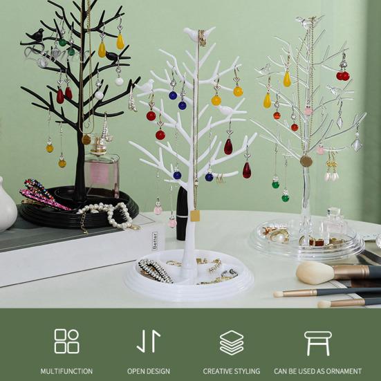 Jewelry Stand Organizer Tree Shape Design Tangle-Free Detachable Stable Base Earring Hanger Necklace Holder