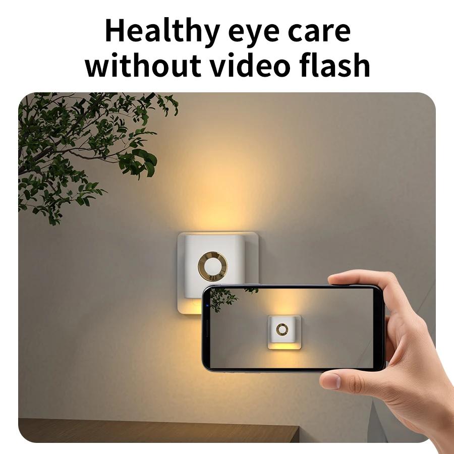 Human Body Induction LED Night Light EU Plug in Wall Lamp Warm White AC220-240V For Bedroom Corridor Bathroom Stairs Lighting