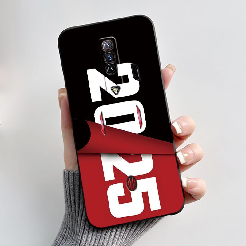 Per Custodia Red Magic 7 NX679J Per Nubia Red Magic 7S Cover Posteriore Carino Coniglio Amore Nero Morbido TPU Custodia per Telefono Per RedMagic 7 7S Guscio