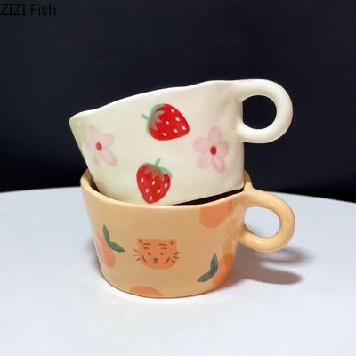 Taza de Dibujos Animados Creativa Taza de Agua de Cerámica Taza de Desayuno para Pareja Taza de Leche Oficina Hogar Taza de Té de la Tarde Taza de Café Juego de Vasos Regalo para Niña